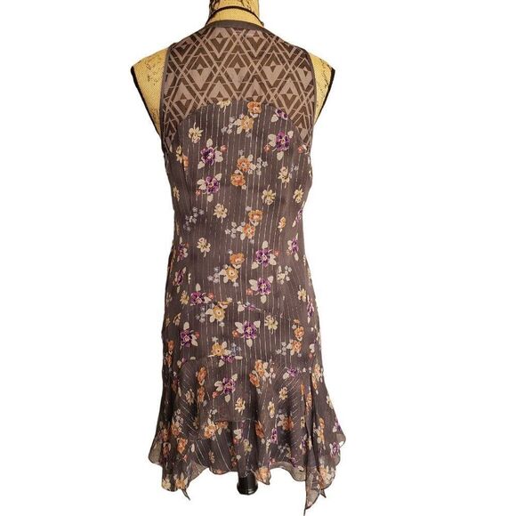 Vintage Women's Babydoll Silk Sleeveless Dress 8 Chic Designer Ruffle RARE - Picture 2 of 7